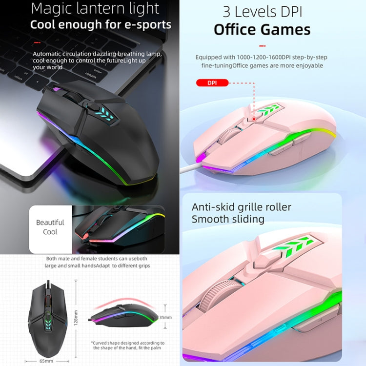 S700 Colorful Light USB Wired Office Gaming Mouse (Blue) - Wired Mice by PMC TechLife | Online Shopping South Africa | PMC TechLife | Buy Now Pay Later Mobicred