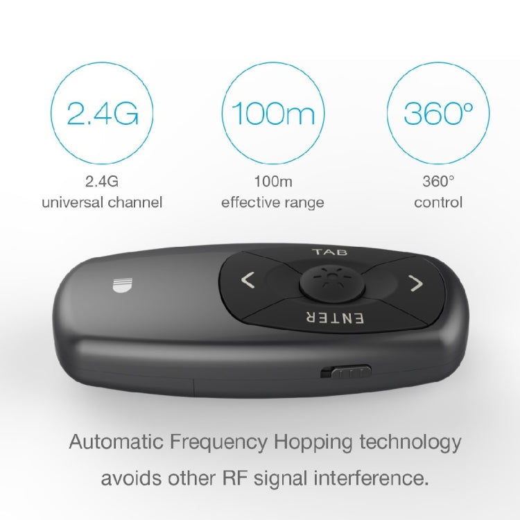 Doosl DSIT011 2.4GHz Mini Rechargeable PowerPoint Presentation Remote Control, Control Distance: 100m(Black) -  by DOOSL | Online Shopping South Africa | PMC TechLife | Buy Now Pay Later Mobicred