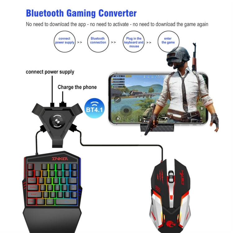 HXSJ P5 Bluetooth 4.1 Keyboard Mouse Bluetooth Gaming Converter, Can Not Be Pressed Version(Black) - free shipping - PMC TechLife - Order now!