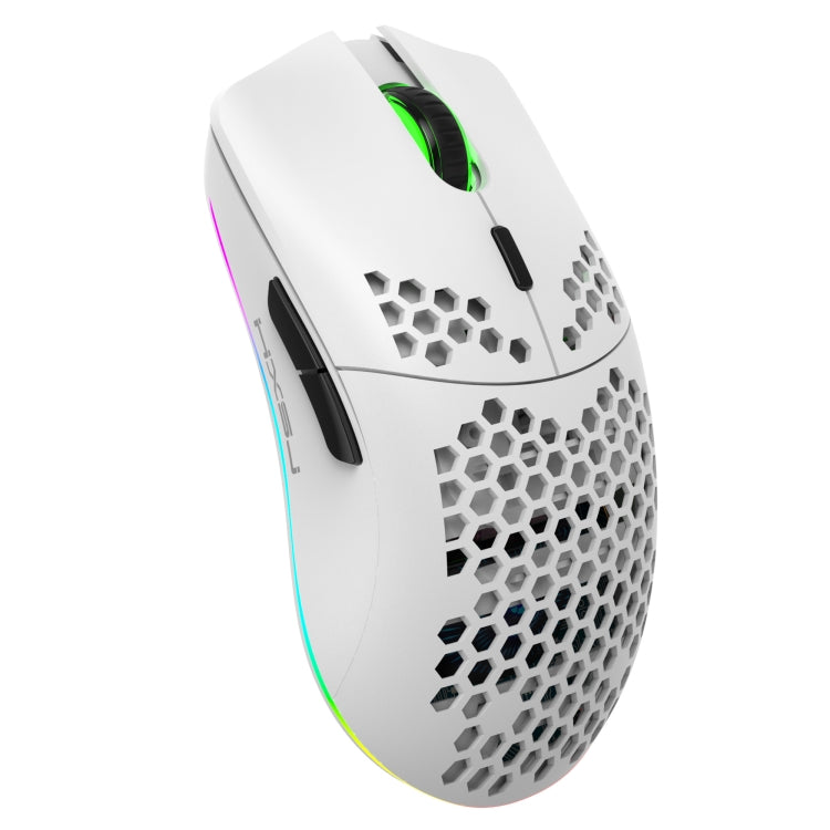 HXSJ T66 7 Keys Colorful Lighting Programmable Gaming Wireless Mouse (White) - Wireless Mice by HXSJ | Online Shopping South Africa | PMC TechLife | Buy Now Pay Later Mobicred