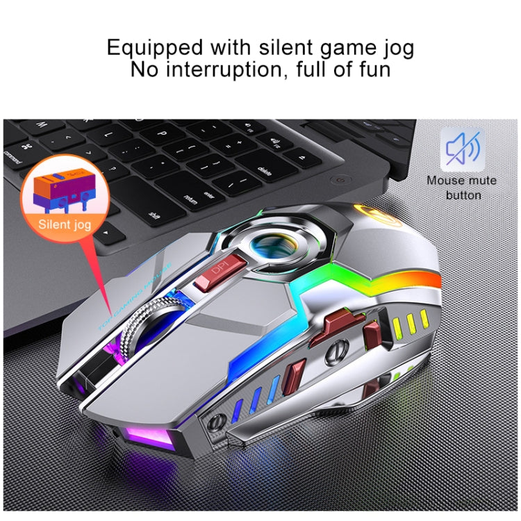 YINDIAO A5 2.4GHz 1600DPI 3-modes Adjustable Rechargeable RGB Light Wireless Silent Gaming Mouse (Grey) - free shipping - PMC TechLife - Order now!