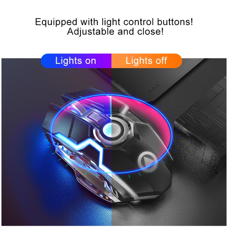 YINDIAO A5 2.4GHz 1600DPI 3-modes Adjustable Rechargeable RGB Light Wireless Silent Gaming Mouse (Grey) - free shipping - PMC TechLife - Order now!