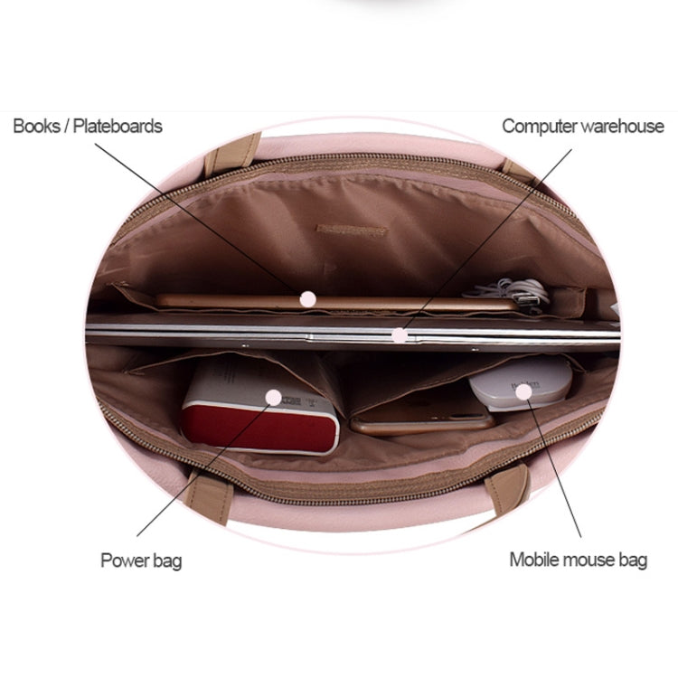 PU Waterproof Laptop Handbag Crossbody Bag for 13.3 inch Laptops(Pink) - free shipping - PMC TechLife - Order now!