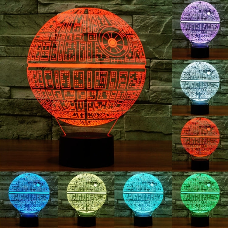 Death Star Style 3D Touch Switch Control LED Light , 7 Colour Discoloration Creative Visual Stereo Lamp Desk Lamp Night Light - free shipping - PMC TechLife - Order now!