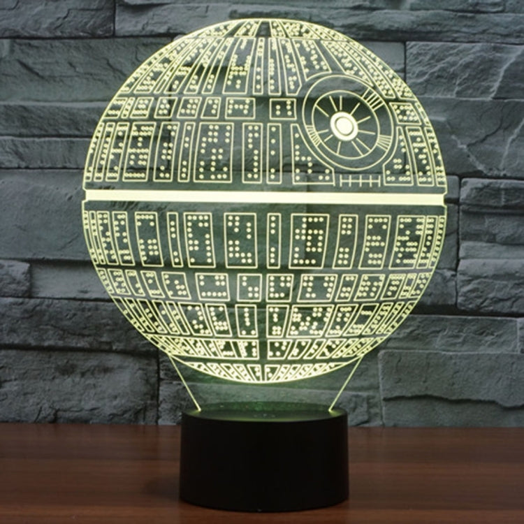 Death Star Style 3D Touch Switch Control LED Light , 7 Colour Discoloration Creative Visual Stereo Lamp Desk Lamp Night Light - free shipping - PMC TechLife - Order now!