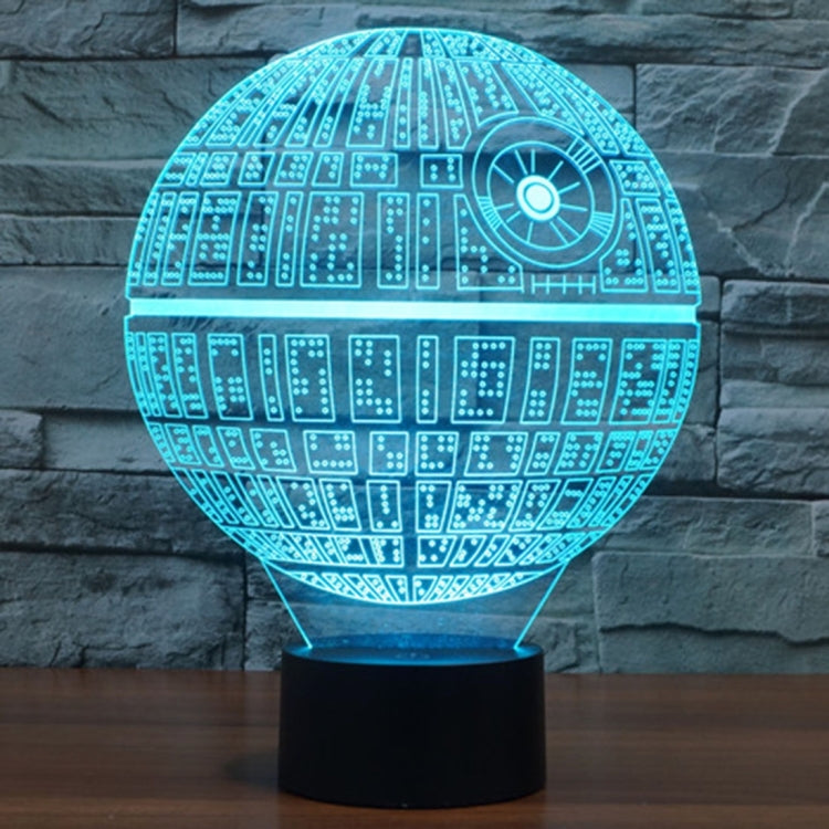 Death Star Style 3D Touch Switch Control LED Light , 7 Colour Discoloration Creative Visual Stereo Lamp Desk Lamp Night Light - free shipping - PMC TechLife - Order now!