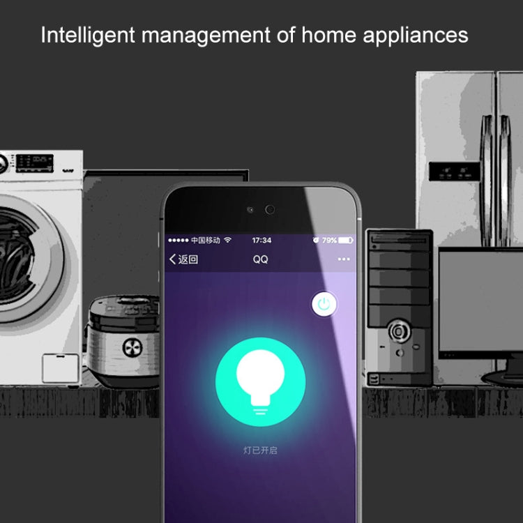 10A Round Shape WiFi 2.4GHz Mini Plug APP Remote Control Timing Smart Socket Works with Alexa & Google Home & Colorful Breathing Light, AC 100-240V, US Plug - Smart Socket by PMC TechLife | Online Shopping South Africa | PMC TechLife