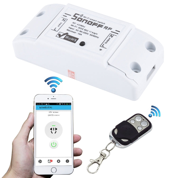 Sonoff 433MHz DIY WiFi Smart Wireless Remote Control Timer Module Power Switch with 4-keys Remote Control for Smart Home, Support iOS and Android - free shipping - PMC TechLife - Order now!