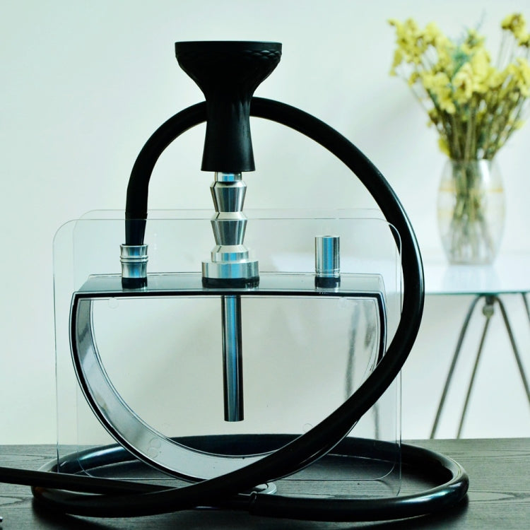 Acrylic Half Round Pot Double Pipe Hookah Set - free shipping - PMC TechLife - Order now!