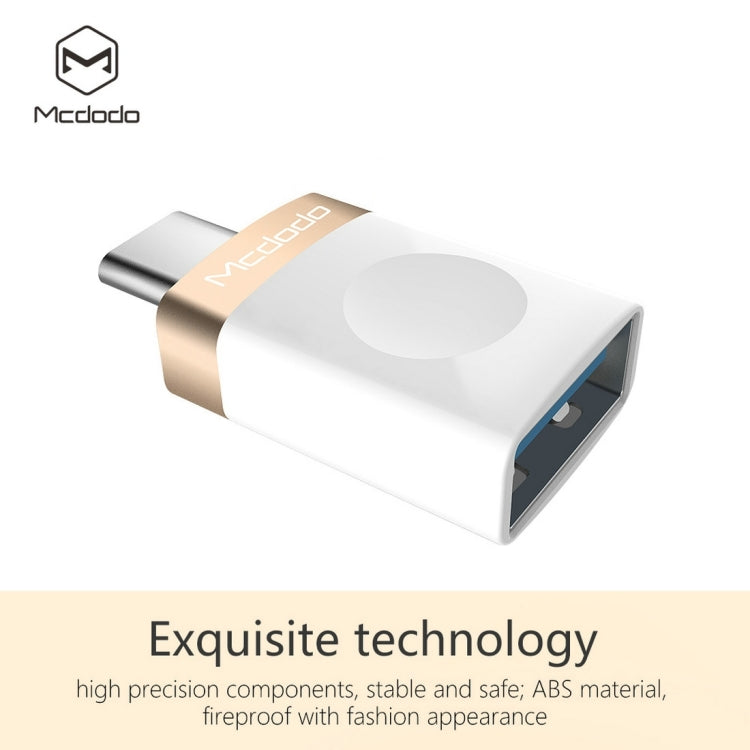 Mcdodo OT-1942 USB-C / Type-C to USB 3.0 AF Data Transmission Charging OTG Adapter(Gold) - OTG Adapter by Mcdodo | Online Shopping South Africa | PMC TechLife | Buy Now Pay Later Mobicred