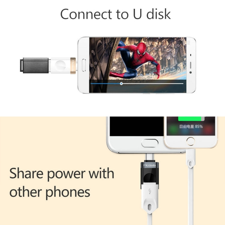 Mcdodo OT-1942 USB-C / Type-C to USB 3.0 AF Data Transmission Charging OTG Adapter(Gold) - OTG Adapter by Mcdodo | Online Shopping South Africa | PMC TechLife | Buy Now Pay Later Mobicred
