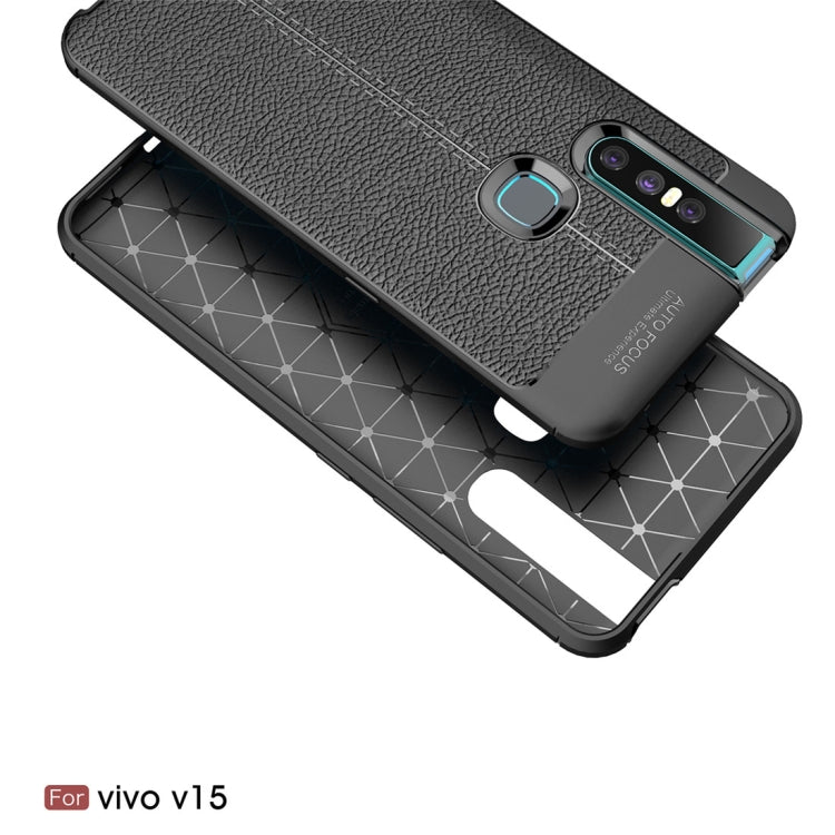 Litchi Texture TPU Shockproof Case for Vivo V15 (Black) - vivo Cases by PMC TechLife | Online Shopping South Africa | PMC TechLife | Buy Now Pay Later Mobicred