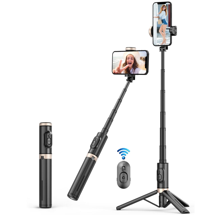 Q12 Hidden Design Reinforced Bluetooth Remote Control Tripod Selfie Stick (Black) - Selfie Light by PMC TechLife | Online Shopping South Africa | PMC TechLife | Buy Now Pay Later Mobicred