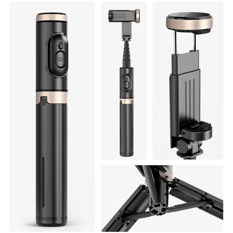 Q12 Hidden Design Reinforced Bluetooth Remote Control Tripod Selfie Stick (Black) - Selfie Light by PMC TechLife | Online Shopping South Africa | PMC TechLife | Buy Now Pay Later Mobicred