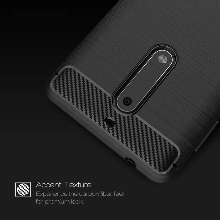 For Nokia 5 Brushed Carbon Fiber Texture Shockproof TPU Protective Cover Case(Navy Blue) - free shipping - PMC TechLife - Order now!