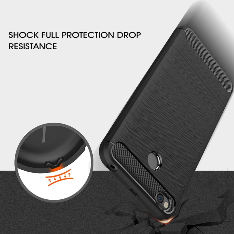 For Xiaomi  Redmi 4X  Brushed Carbon Fiber Texture Shockproof TPU Protective Cover Case (Black) - free shipping - PMC TechLife - Order now!