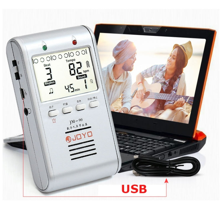 JOYO JM-90 Mini Portable Rechargeable Clip-on LED Indicator Electronic Digital Metronome Tone Generator Tuner for Guitar Violin Ukulele(White) - String Instrument Accessories by JOYO | Online Shopping South Africa | PMC TechLife | Buy Now Pay Later Mobicred