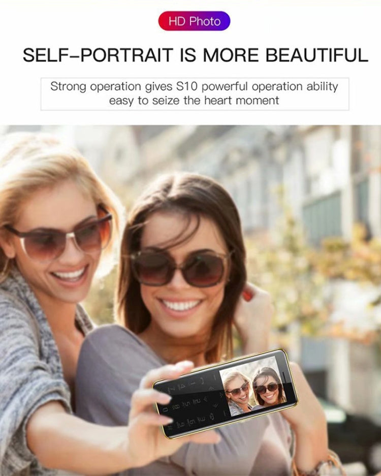 SATREND S10 Card Mobile Phone, 2.4 inch Touch Screen, MTK6261D, Support Bluetooth, FM, GSM, Dual SIM(Gold) - free shipping - PMC TechLife - Order now!