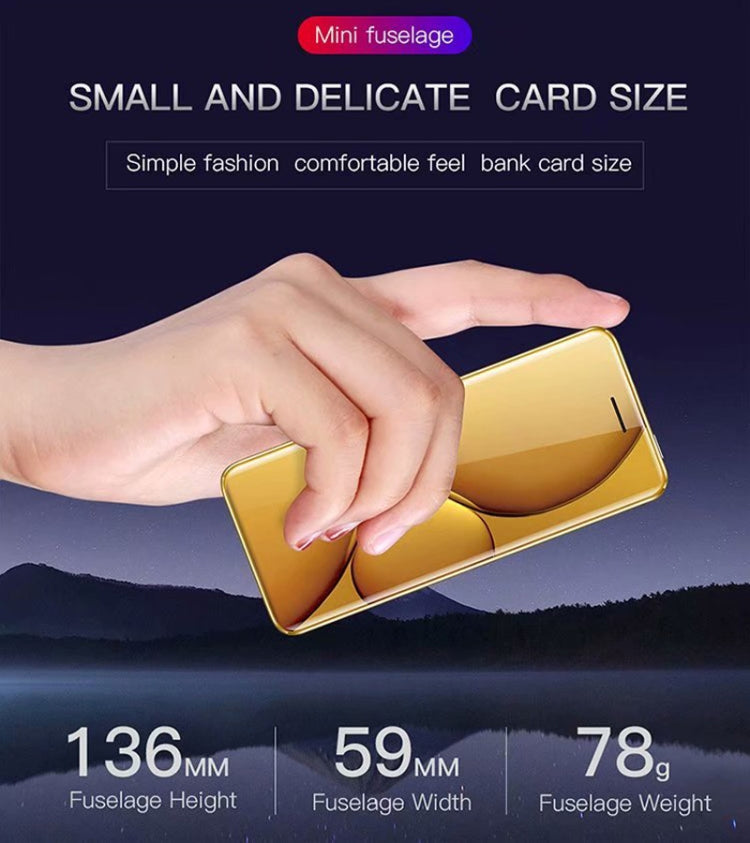 SATREND S10 Card Mobile Phone, 2.4 inch Touch Screen, MTK6261D, Support Bluetooth, FM, GSM, Dual SIM(Gold) - free shipping - PMC TechLife - Order now!
