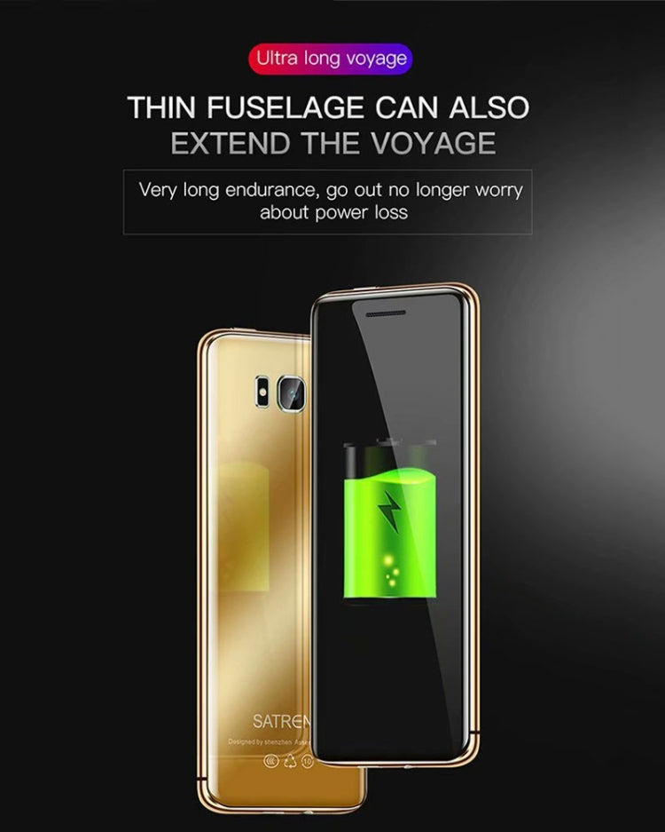 SATREND S10 Card Mobile Phone, 2.4 inch Touch Screen, MTK6261D, Support Bluetooth, FM, GSM, Dual SIM(Gold) - free shipping - PMC TechLife - Order now!