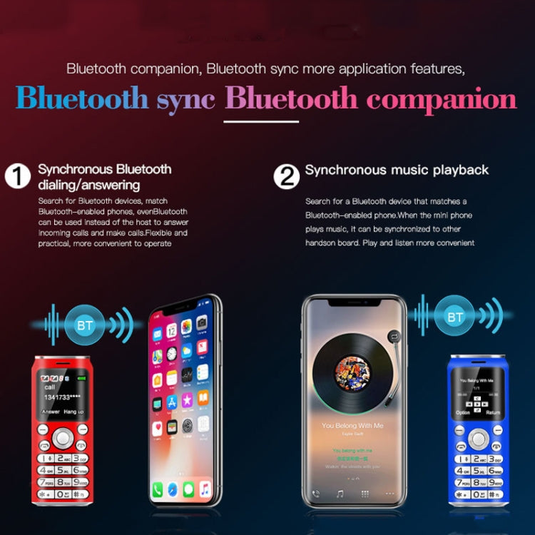 Satrend K8 Mini Mobile Phone, 1.0 inch, Hands Free Bluetooth Dialer Headphone, MP3 Music, Dual SIM, Network: 2G(Blue) - free shipping - PMC TechLife - Order now!
