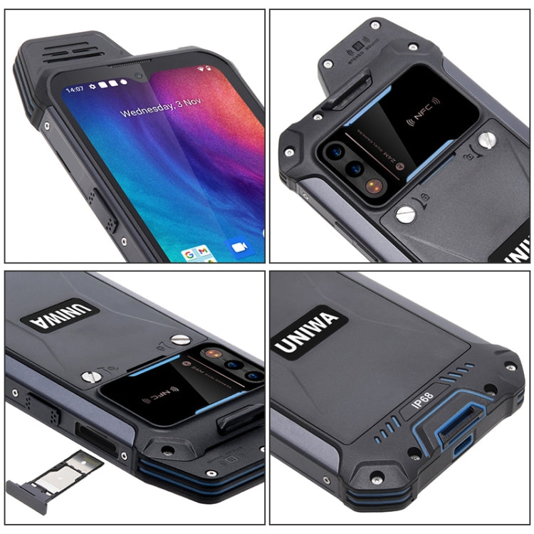 UNIWA W888 Standard Rugged Phone, 4GB+64GB, IP68 Waterproof Dustproof Shockproof, 5000mAh Battery, 6.3 inch Android 11 MTK6765 Helio P35 Octa Core up to 2.35GHz, Network: 4G, NFC, OTG(Black+Orange) - UNIWA by UNIWA | Online Shopping South Africa | PMC TechLife