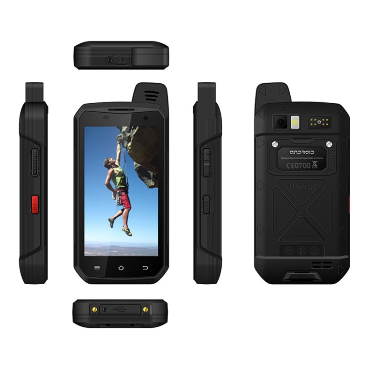 UNIWA B6000 PTT Walkie Talkie Rugged Phone, 4GB+64GB, IP68 Waterproof Dustproof Shockproof, 5000mAh Battery, 4.7 inch Android 9.0 MTK6762 Octa Core up to 2.0GHz, Network: 4G, NFC, OTG (Black) - UNIWA by UNIWA | Online Shopping South Africa | PMC TechLife