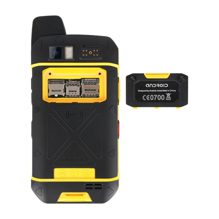 UNIWA B6000 PTT Walkie Talkie Rugged Phone, 4GB+64GB, IP68 Waterproof Dustproof Shockproof, 5000mAh Battery, 4.7 inch Android 9.0 MTK6762 Octa Core up to 2.0GHz, Network: 4G, NFC, OTG (Yellow) - UNIWA by UNIWA | Online Shopping South Africa | PMC TechLife