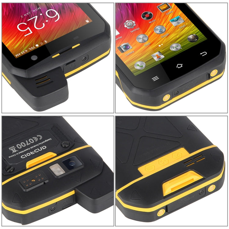 UNIWA B6000 PTT Walkie Talkie Rugged Phone, 4GB+64GB, IP68 Waterproof Dustproof Shockproof, 5000mAh Battery, 4.7 inch Android 9.0 MTK6762 Octa Core up to 2.0GHz, Network: 4G, NFC, OTG (Yellow) - UNIWA by UNIWA | Online Shopping South Africa | PMC TechLife