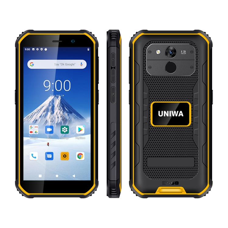 UNIWA F963 Rugged Phone, 3GB+32GB, IP68 Waterproof Dustproof Shockproof, 5.5 inch Android 10.0 MTK6739 Quad Core up to 1.25GHz, Network: 4G, NFC, OTG (Black Yellow) - UNIWA by UNIWA | Online Shopping South Africa | PMC TechLife