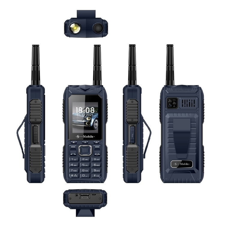 S555 Triple Proofing Elder Phone, Waterproof Shockproof Dustproof, 2400mAh Battery, 2.2. inch, 21 Keys, LED Flashlight, FM, Quad SIM, with Antenna(Blue) - Others by PMC TechLife | Online Shopping South Africa | PMC TechLife