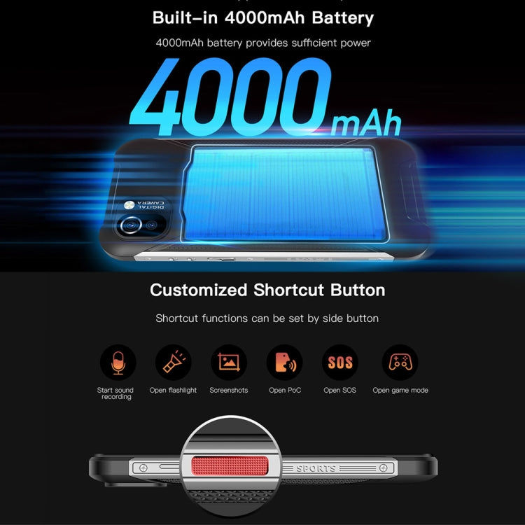 UNIWA W555 Rugged Phone, 3GB+32GB, Dual Rear Cameras, IP68 Waterproof Dustproof Shockproof, 5.71 inch Android 12.0 MTK6761 Quad Core up to 2.0GHz, Network: 4G, NFC, OTG, Global Version (Black) - UNIWA by UNIWA | Online Shopping South Africa | PMC TechLife