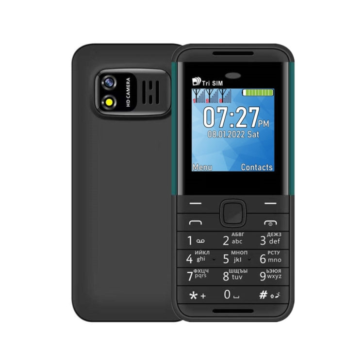 SERVO BM5310 Mini Mobile Phone, Russian Key, 1.33 inch, MTK6261D, 21 Keys, Support Bluetooth, FM, Magic Sound, Auto Call Record, GSM, Triple SIM (Black+green) - free shipping - PMC TechLife - Order now!