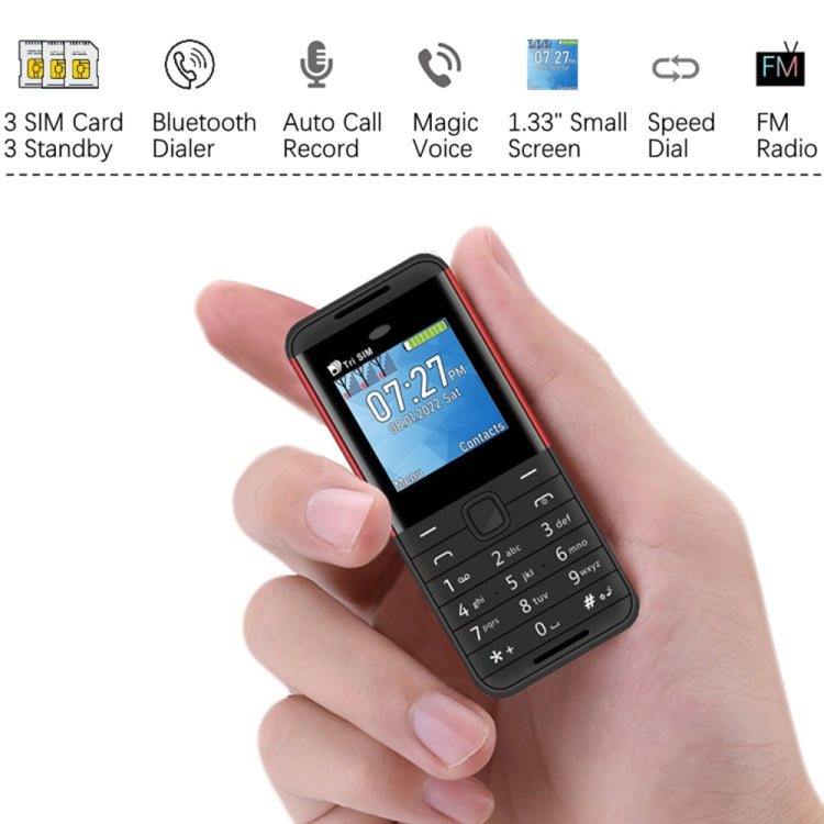 SERVO BM5310 Mini Mobile Phone, Russian Key, 1.33 inch, MTK6261D, 21 Keys, Support Bluetooth, FM, Magic Sound, Auto Call Record, GSM, Triple SIM (Yellow) - free shipping - PMC TechLife - Order now!