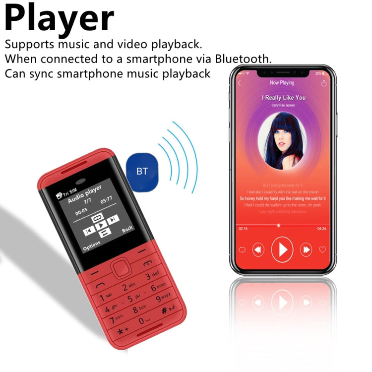 SERVO BM5310 Mini Mobile Phone, English Key, 1.33 inch, MTK6261D, 21 Keys, Support Bluetooth, FM, Magic Sound, Auto Call Record, GSM, Triple SIM (Red) - free shipping - PMC TechLife - Order now!