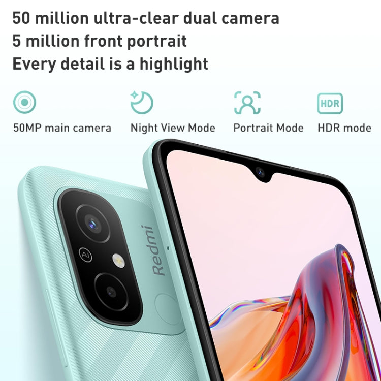 Xiaomi Redmi 12C, 50MP Camera, 4GB+128GB, 5000mAh Battery, Face ID & Fingerprint Identification, 6.71 inch MIUI 13 MediaTek Helio G85 Octa Core up to 2.0GHz, Network: 4G, Dual SIM, Not Support Google Play(Mint Green) - free shipping - PMC TechLife - Order now!