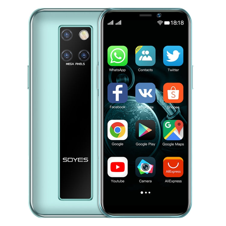SOYES S10H, 3GB+64GB, Face Identification, 3.46 inch Android 9.0 MTK6739CW Quad Core up to 1.28GHz, Dual SIM, Bluetooth, WiFi, GPS, Network: 4G(Emerald) - SOYES by SOYES | Online Shopping South Africa | PMC TechLife