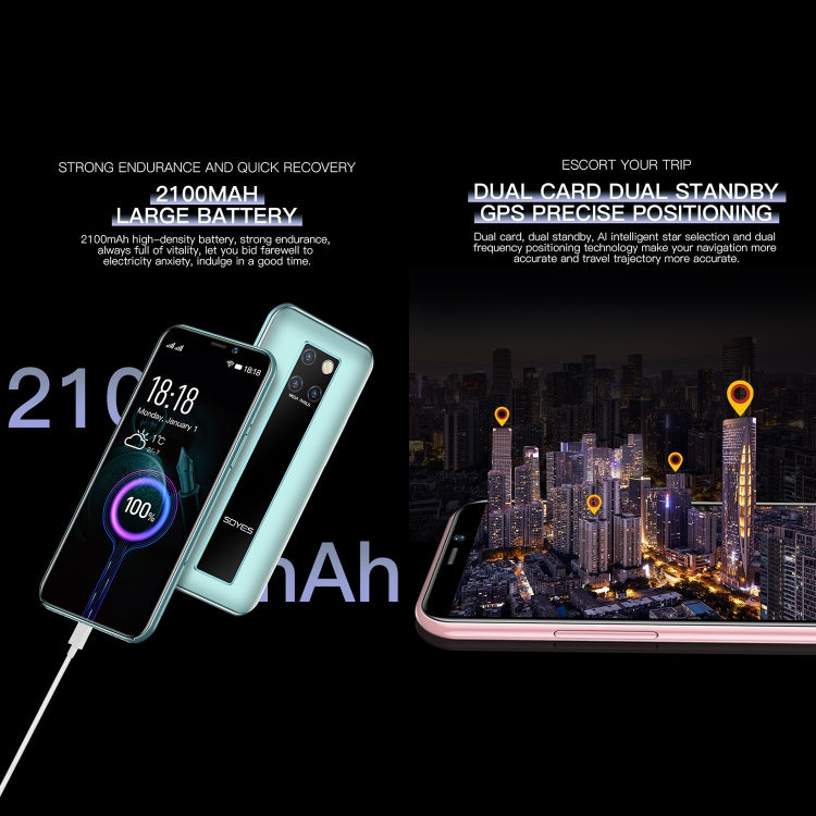 SOYES S10H, 3GB+64GB, Face Identification, 3.46 inch Android 9.0 MTK6739CW Quad Core up to 1.28GHz, Dual SIM, Bluetooth, WiFi, GPS, Network: 4G(Emerald) - SOYES by SOYES | Online Shopping South Africa | PMC TechLife