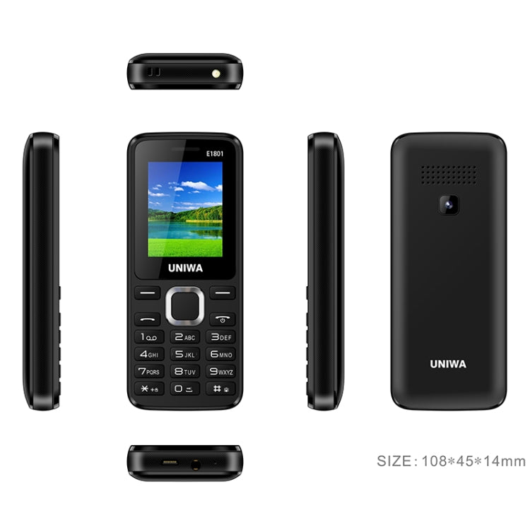 UNIWA E1801 Mobile Phone, 1.77 inch, 800mAh Battery, 21 Keys, Support Bluetooth, FM, MP3, MP4, GSM, Dual SIM(Blue) - UNIWA by UNIWA | Online Shopping South Africa | PMC TechLife