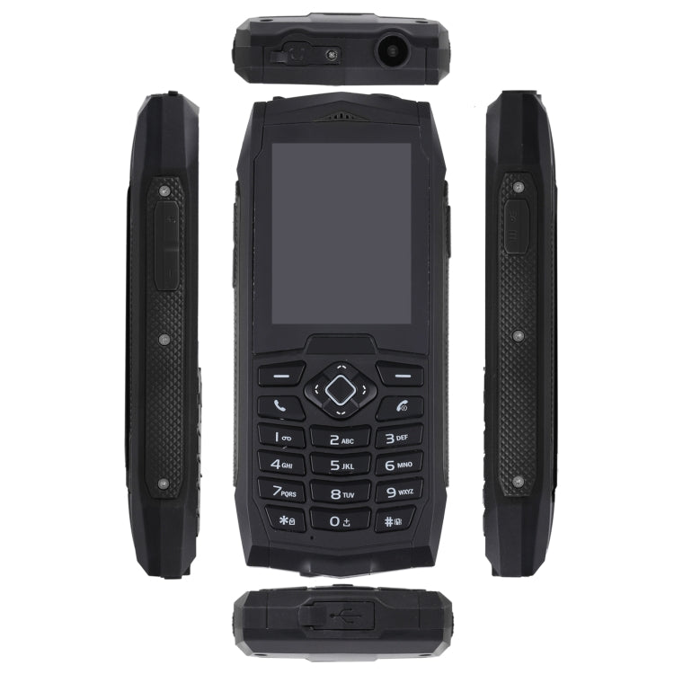 Rugtel R1C Rugged Phone, IP68 Waterproof Dustproof Shockproof, 2.4 inch, MTK6261D, 2000mAh Battery, SOS, FM, Dual SIM(Black) - free shipping - PMC TechLife - Order now!