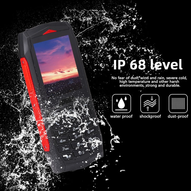 Rugtel R1C Rugged Phone, IP68 Waterproof Dustproof Shockproof, 2.4 inch, MTK6261D, 2000mAh Battery, SOS, FM, Dual SIM(Red) - free shipping - PMC TechLife - Order now!