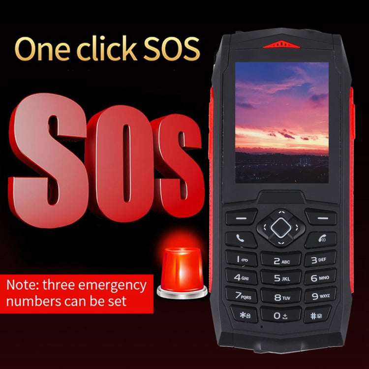 Rugtel R1C Rugged Phone, IP68 Waterproof Dustproof Shockproof, 2.4 inch, MTK6261D, 2000mAh Battery, SOS, FM, Dual SIM(Red) - free shipping - PMC TechLife - Order now!