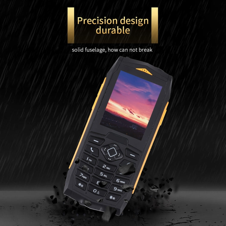 Rugtel R1C Rugged Phone, IP68 Waterproof Dustproof Shockproof, 2.4 inch, MTK6261D, 2000mAh Battery, SOS, FM, Dual SIM(Yellow) - free shipping - PMC TechLife - Order now!
