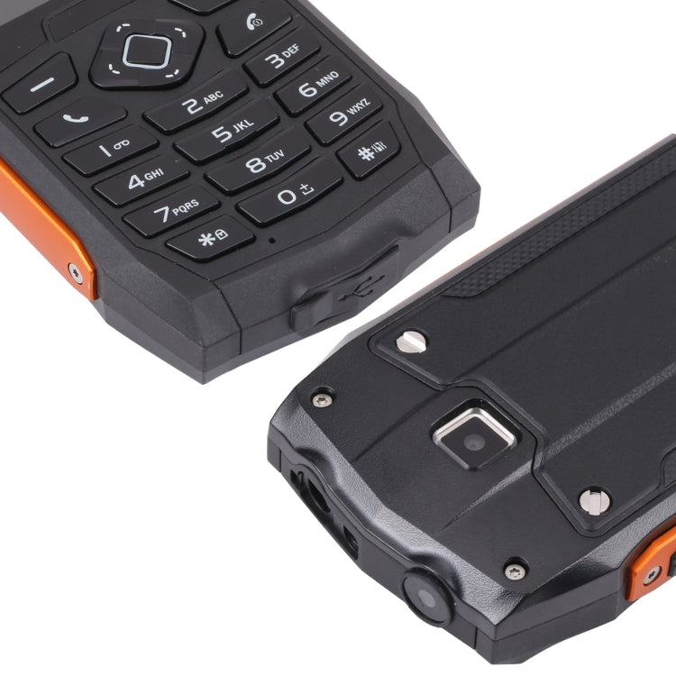 Rugtel R1D Rugged Phone, IP68 Waterproof Dustproof Shockproof, 2.4 inch, MTK6261D, 2000mAh Battery, Loud Box Speaker, FM, Network: 2G, Dual SIM(Orange) - free shipping - PMC TechLife - Order now!