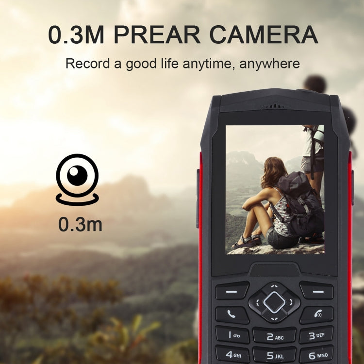 Rugtel R1D Rugged Phone, IP68 Waterproof Dustproof Shockproof, 2.4 inch, MTK6261D, 2000mAh Battery, Loud Box Speaker, FM, Network: 2G, Dual SIM (Red) - free shipping - PMC TechLife - Order now!