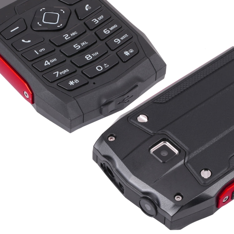 Rugtel R1D Rugged Phone, IP68 Waterproof Dustproof Shockproof, 2.4 inch, MTK6261D, 2000mAh Battery, Loud Box Speaker, FM, Network: 2G, Dual SIM (Red) - free shipping - PMC TechLife - Order now!