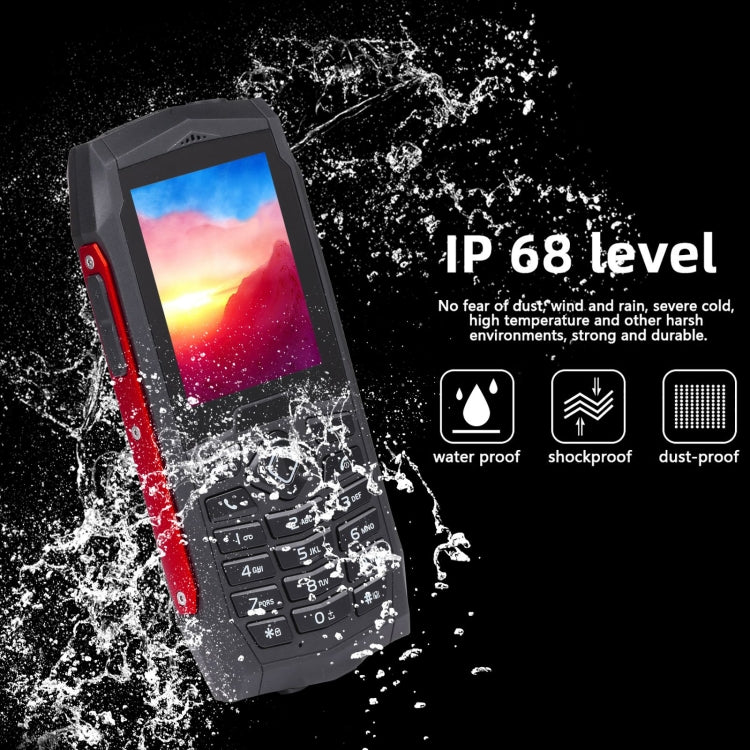 Rugtel R1D Rugged Phone, IP68 Waterproof Dustproof Shockproof, 2.4 inch, MTK6261D, 2000mAh Battery, Loud Box Speaker, FM, Network: 2G, Dual SIM (Red) - free shipping - PMC TechLife - Order now!
