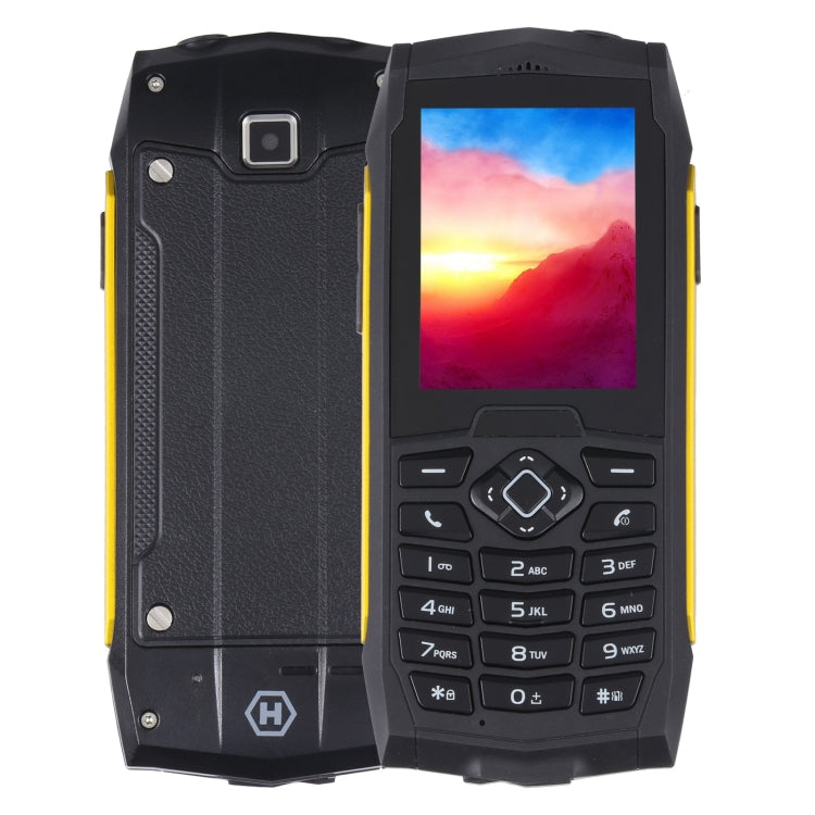Rugtel R1D Rugged Phone, IP68 Waterproof Dustproof Shockproof, 2.4 inch, MTK6261D, 2000mAh Battery, Loud Box Speaker, FM, Network: 2G, Dual SIM(Yellow) - free shipping - PMC TechLife - Order now!