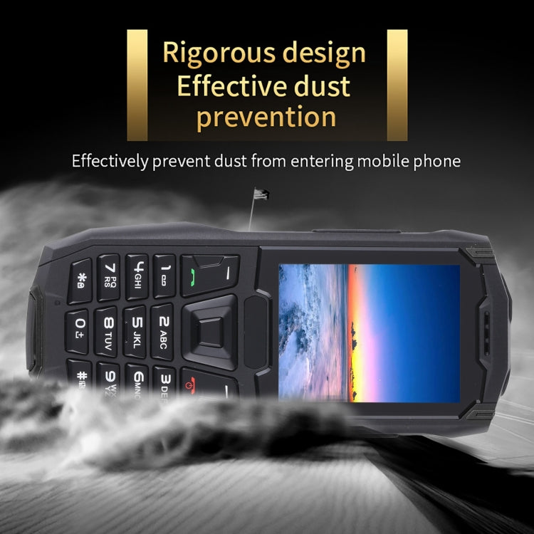 Rugtel R2C Rugged Phone, IP68 Waterproof Dustproof Shockproof, 2.4 inch, MTK6261D, 2500mAh Battery, SOS, FM, Dual SIM(Black) - free shipping - PMC TechLife - Order now!