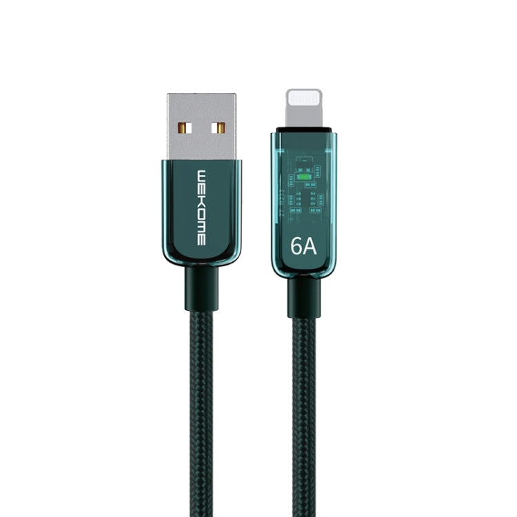 WK WDC-180 6A Pioneer Series USB to 8 Pin Transparent Fast Charge Data Cable, Length: 1m(Green) - Normal Style Cable by WK | Online Shopping South Africa | PMC TechLife | Buy Now Pay Later Mobicred